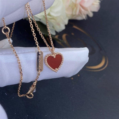 [Rosla Jewelry]SWEET CLOVER CARNELIAN HEART NECKLACE