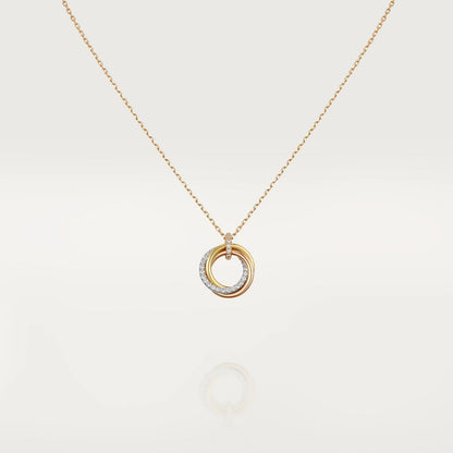 [Rosla Jewelry]TRINITY NECKLACE SILVER GOLD PINK GOLD DIAMONDS