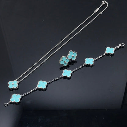 [Rosla Jewelry]CLOVER 1 DIAMOND BLUE SKY SILVER EARRINGS