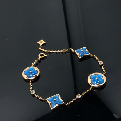 [Rosla Jewelry]STAR AND SUN 4 MOTIF BLUE BRACELET