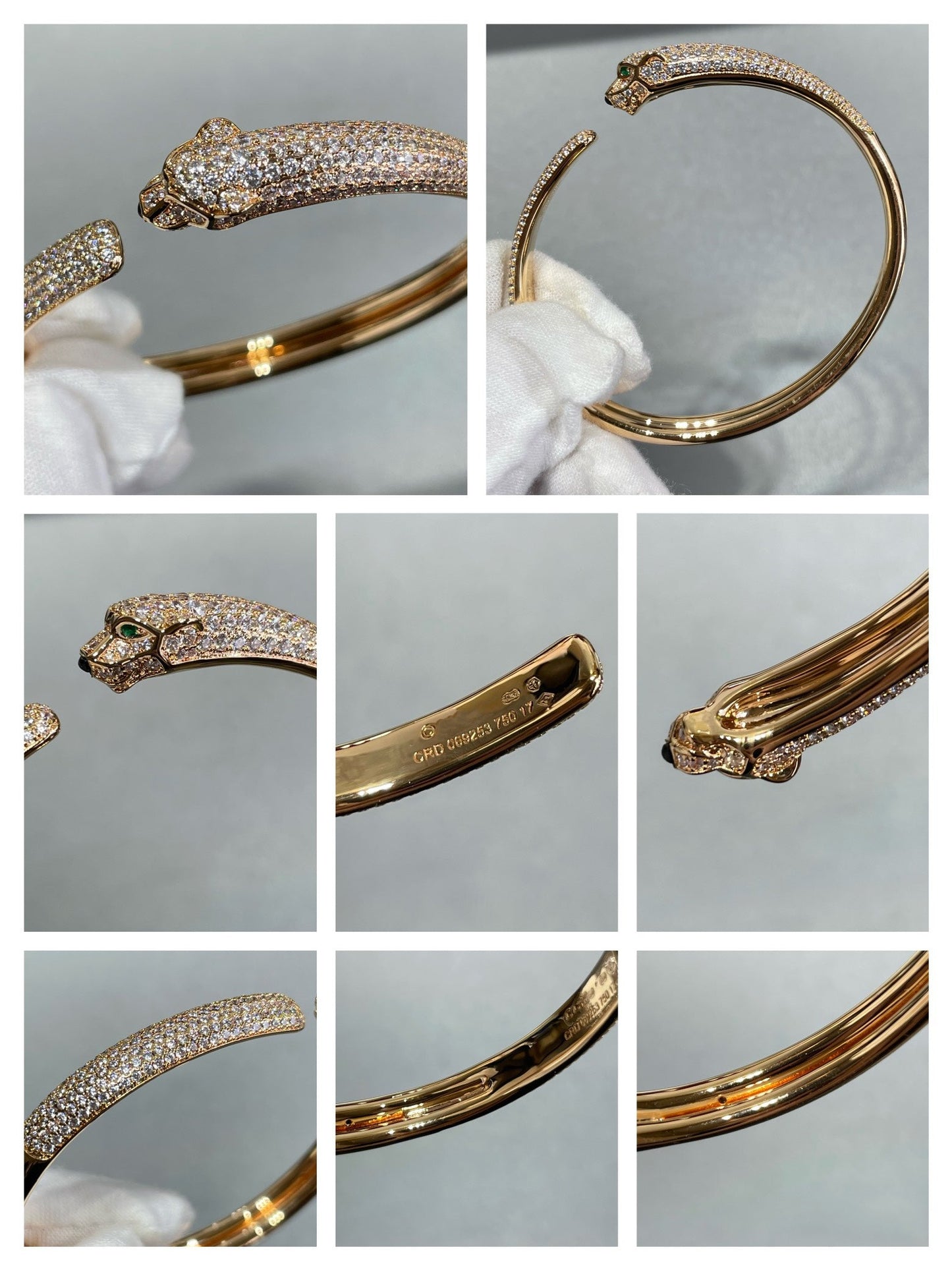 [Rosla Jewelry]PANTHERE FULL DIAMOND OPEN BRACELET