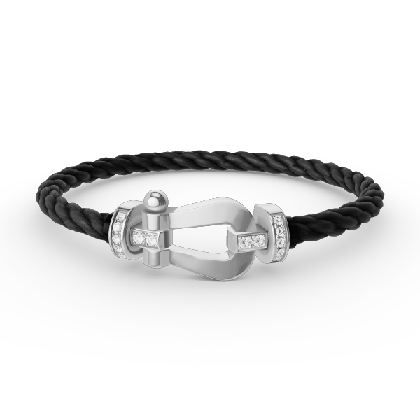 [Rosla Jewelry]FORCE LARGE HORSESHOE HALF DIAMOND BRACELET SILVER