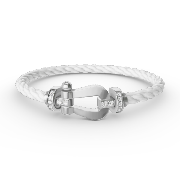 [Rosla Jewelry]FORCE LARGE HORSESHOE HALF DIAMOND BRACELET SILVER