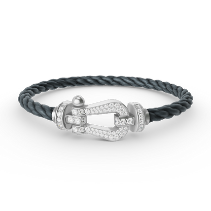 [Rosla Jewelry]FORCE LARGE HORSESHOE FULL DIAMOND BRACELET SILVER