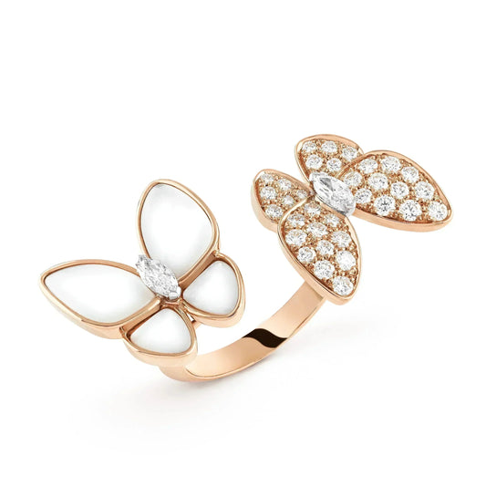 [Rosla Jewelry]TWIN BUTTERFLY DIAMOND MOP RING