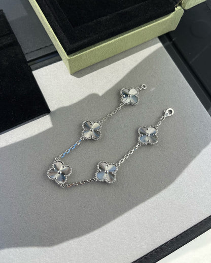 [Rosla Jewelry]CLOVER SILVER 5 MOTIFS BRACELET